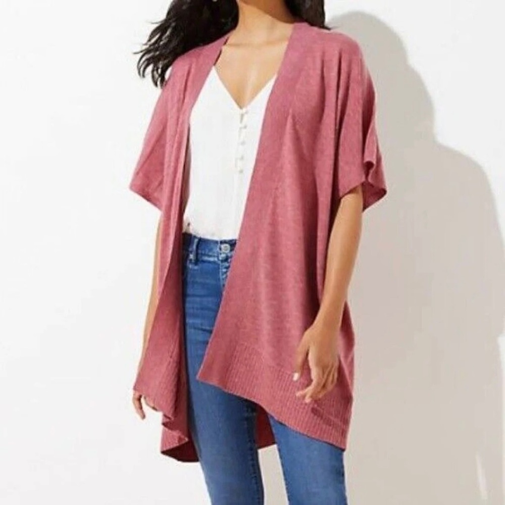 LOFT short sleeve open front kimono cardigan